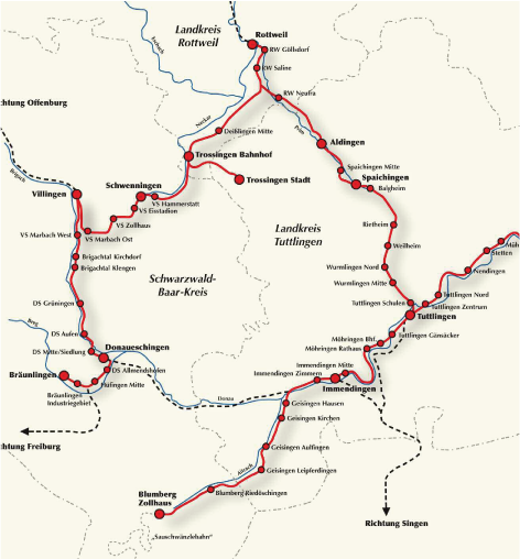 Detaillierter Streckenplan